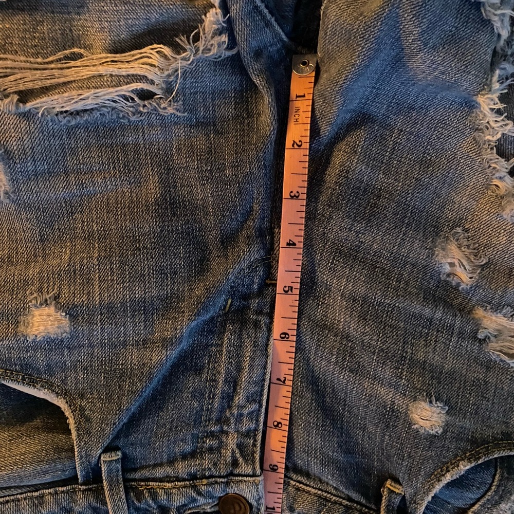 Treasure & Bond Blue Distressed Denim Jean Shorts - Picture 7 of 7
